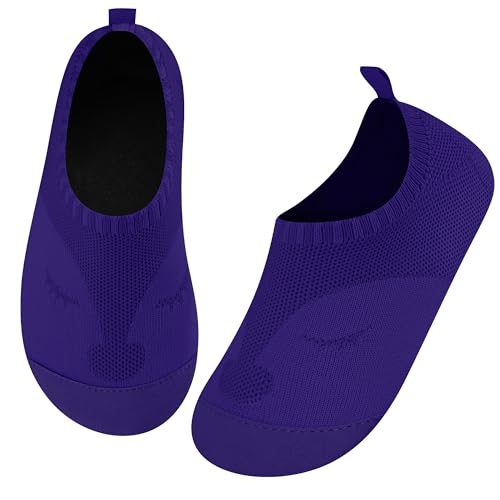 Kyopp Hausschuhe Kinder Junge Mädchen rutschfest Atmungsaktive Weich Pantoffeln für Unisex Lauflernschuhe Kleinkinder Schuhe Kindergarten Barfussschuhe(Saphirblau 20/21EU) von Kyopp