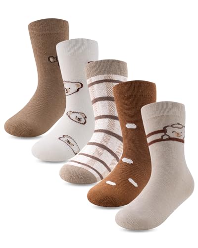 Kyopp Lustige Socken Kinder Unisex Kids Funny Socken Bären Lustig Animals Cotton Socken Mädchen Jungen Crew Socks 5 Pairs 29-33 von Kyopp