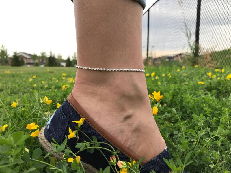 sterling Silber Meshed Anklet Seil Kette Fußkettchen Dickes Layered Sommer-Knöchel-Armband von KyperCo