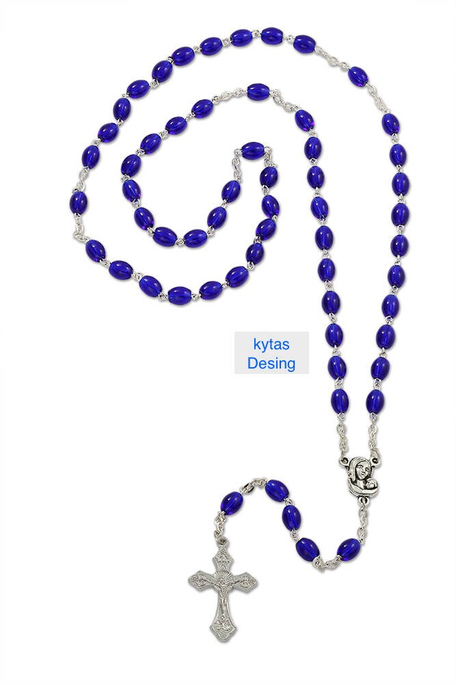 Glas Oval Rosenkranz Mit Maria Und Baby Jesus Mittelstück Glas Oval Rosenkranz Mit Maria Und Baby Jesus Mittelstück von KytasDesign