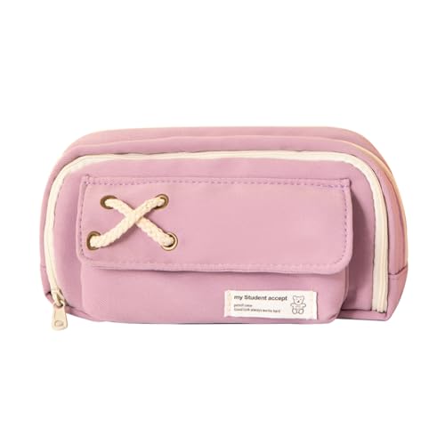Kytpyi Federmäppchen, Mäppchen Aesthetic, 21 * 11.5cm Groß Stiftemäppchen mit 3 Fächer Reißverschluss für Schule Büro Hochschule Haus, Haltbar Modish Federtasche Jungen Mädchen Erwachsene(Lila) von Kytpyi