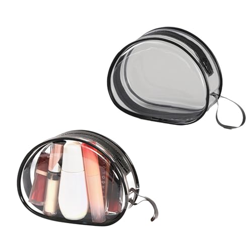 Kytpyi Kulturbeutel Transparent, Kosmetiktasche Durchsichtig, 2 Stück Wasserdichter Zip Beutel Flugzeug mit Griff für Mann Frau, Weiche PVC Kosmetiktasche Transparent für Dienstreise Camping Strand von Kytpyi