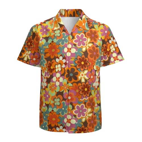 KyywDns Hawaii-Hemden für Herren, kurzärmelig, Knopfleiste, Strandhemden, 70er Jahre Hippie Blume, 3XL KyywDns Hawaii-Hemden für Herren, kurzärmelig, Knopfleiste, Strandhemden, 70er Jahre Hippie Blume, 3XL von KyywDns