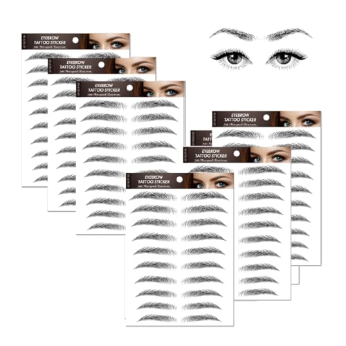 7Sheets 4D Hair-Like Eyebrow Tattoo Stickers Waterproof Natural Fake Stickers,Long Lasting Grooming Shaping Perfect for Women and Girls(Eyebrow-B) von Kyzistn