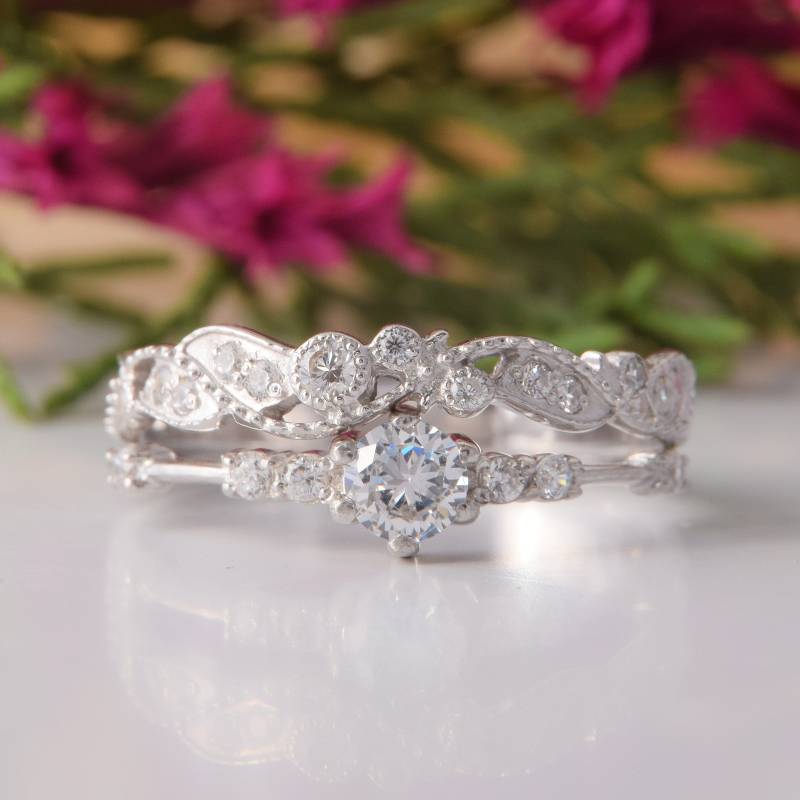 Antike Trauringe Silber, 2 Ringe Für Die Braut, Silberschmuck Braut von KzKJewel