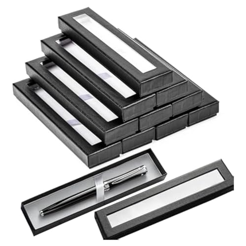 Kznifmk 10 leere Stifteboxen mit transparentem Deckel, Stifteetui, leeres Stifteetui, Ständer für Kugelschreiber von Kznifmk