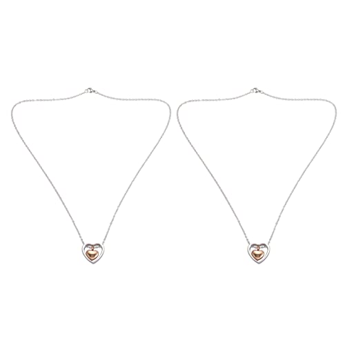 Kznifmk 2 x Halskette mit Urnenanhänger in Form eines doppelten Herzens, Farbe Roségold von Kznifmk