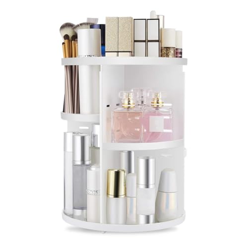 Kznifmk 360 ° drehbarer Make-up-Organizer, verstellbarer Ständer zum Selbermachen, faltbare Aufbewahrungsbox für Kosmetik von Kznifmk