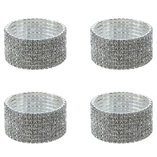 Kznifmk 4 x Strass-Kristall-Armband, dehnbar (1 Reihe) von Kznifmk