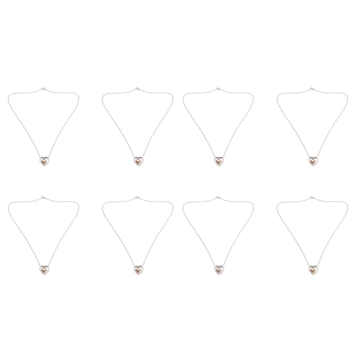 Kznifmk 8 x Halskette mit Urnenanhänger in Form eines Doppelherzens, Farbe Roségold, Halskette mit Trichter-Anhänger, Gedenkstätte, von Kznifmk