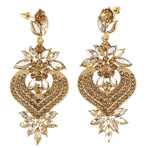 Kznifmk Aux Frauen Anhänger Liebe Diamant Hochzeit Ohrringe Strass Gold von Kznifmk