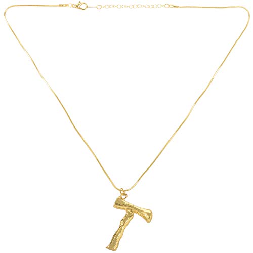 Kznifmk Buchstaben-Halskette, großer englischer Buchstabe, Anhänger, Kette oder Anhänger, Halskette T von Kznifmk
