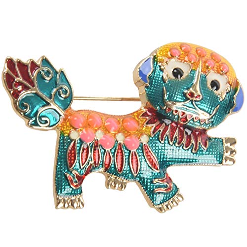 Kznifmk Die neue chinesische Winde Löwe Maskottchen Strickjacke strukturiert Brosche Brosche Frauen Kostüm Windbreaker Brosche von Kznifmk