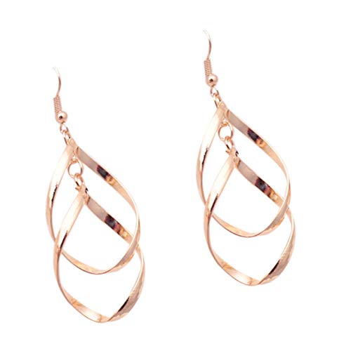 Kznifmk Große Ohrhänger Hohles Blatt Raute Mode für Damen Hochzeit Gold von Kznifmk