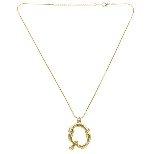 Kznifmk Halskette mit großem englischen Buchstaben, Anhänger oder Kette, Halskette Q von Kznifmk