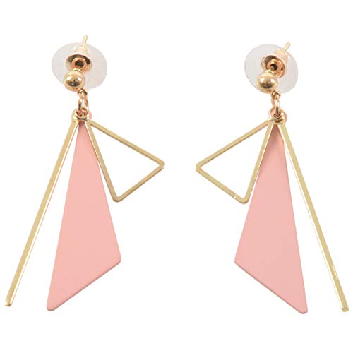 Kznifmk Rose auf Ohrringen mit Ohrlöchern, Manschette mit drei Ecken, geometrisch, unregelmäßig von Kznifmk