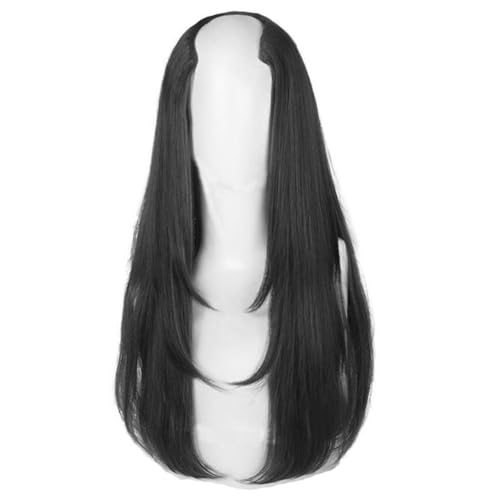 Kznifmk Schwarzes Synthetisches Damen-Styling für Langes Haar, Extra Langes Haar, Synthetische Perücken, Geschichtete Verlängerungen, Kopf, Erhöhen das Haar, Langlebig, Einfache Installation von Kznifmk