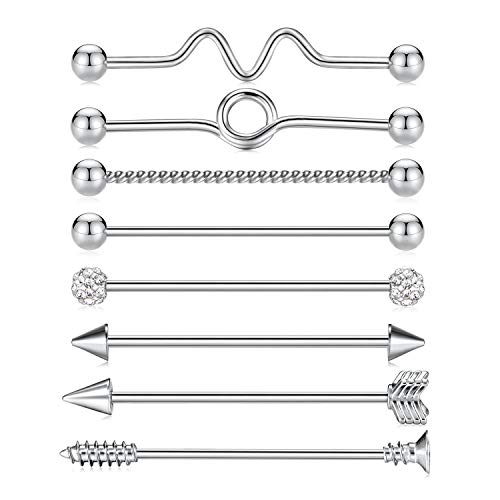 Kzslive 14G 8 STÜCKE Industrielle Barbell Schmuck Chirurgenstahl für Frauen Männer Knorpel Ohrring Piercing 1 1/2 Zoll 38mm Stahl Kzslive 14G 8 STÜCKE Industrielle Barbell Schmuck Chirurgenstahl für Frauen Männer Knorpel Ohrring Piercing 1 1/2 Zoll 38mm Stahl von Kzslive