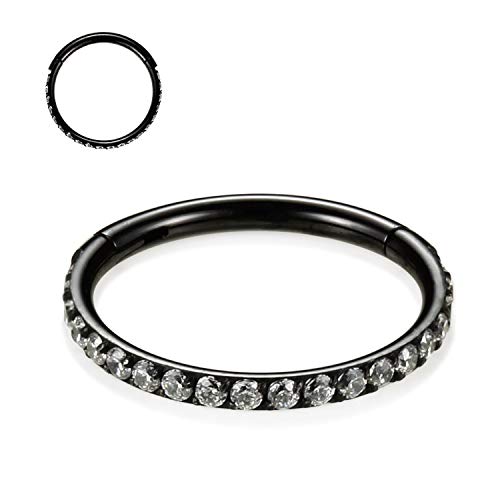 16G CZ Schwarze Nasenringe 8mm Septum Clicker 316L Chirurgische Stahlnasenringe Knorpelohrringe Creolen Daith für Männer Frauen Piercing Schmuck 16G CZ Schwarze Nasenringe 8mm Septum Clicker 316L Chirurgische Stahlnasenringe Knorpelohrringe Creolen Daith für Männer Frauen Piercing Schmuck von hengkaixuan