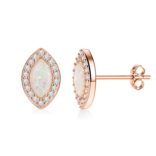 Winzige Nieten 925 Sterling Silber Opal CZ mit minimalistischen Ohrringen Design zierliche hypoallergene Schmuckgeschenke für Frauen von hengkaixuan