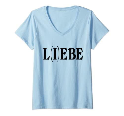 Damen L(i)ebe Spruch Für Optimisten Liebe Lebe Damen T-Shirt mit V-Ausschnitt von L(i)ebe Spruch Für Optimisten Liebe Lebe Damen