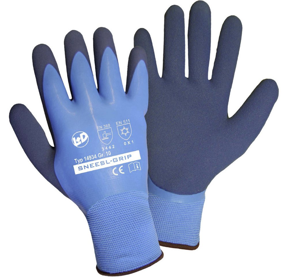 L+D Upixx Arbeitshandschuhe L+D Griffy SNEESL-GRIP 14934-8 Latex Arbeitshandschuh Größe (Handschuh von L+D Upixx