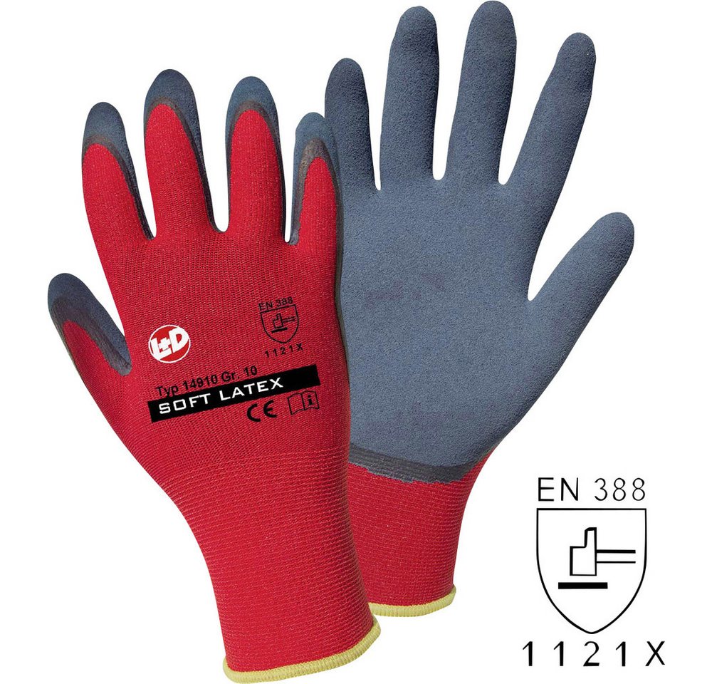 L+D Upixx Arbeitshandschuhe L+D Griffy Soft Latex 14910-11 Polyester Arbeitshandschuh Größe (Hands von L+D Upixx