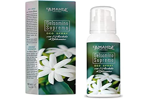 L'AMANDE - Damen-Lufterfrischer-Spray ohne Alkohol und Aluminiumsalze, sanft und natürlich für empfindliche Haut, feuchtigkeitsspendendes Deodorant mit Aloe und Rose - Oberster Jasmin, 100 ml von L'Amande