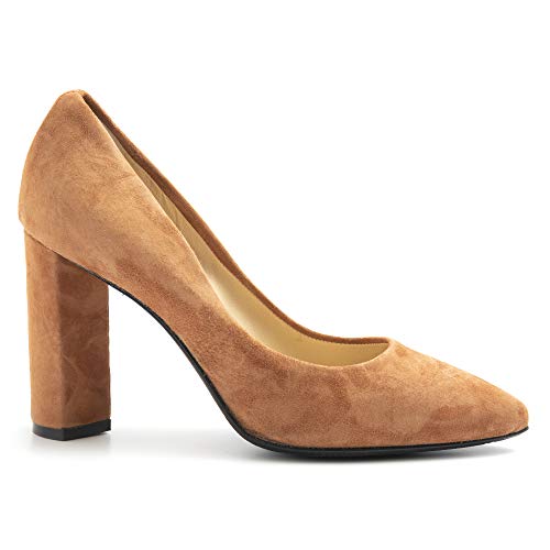 L'Arianna High Cognac Pumps aus weichem Wildleder - DE 1002 Cognac - Gr., Braun - braun - Größe: 40 EU von L'Arianna