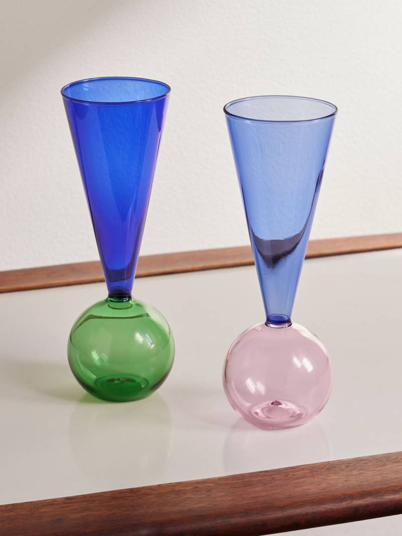 L'Atelier Du Vin - Bubbles Celebration Set of Two Champagne Glasses - Men - Blue von L'Atelier Du Vin
