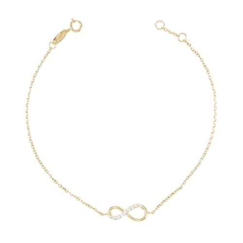L 'Atelier d 'Azur - Damen-Armband aus echtem Gelbgold - Motiv Unendlichkeit - Besetzt mit Zirkonsteinen. L 'Atelier d 'Azur - Damen-Armband aus echtem Gelbgold - Motiv Unendlichkeit - Besetzt mit Zirkonsteinen. von L'Atelier d'Azur