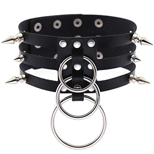 Fashion Damen Herren Cool Punk Niet Herz Form Ring Gothic Leder Halsband Choker Halskette Gr. One size, Schwarz Fashion Damen Herren Cool Punk Niet Herz Form Ring Gothic Leder Halsband Choker Halskette Gr. One size, Schwarz von L Big Boss