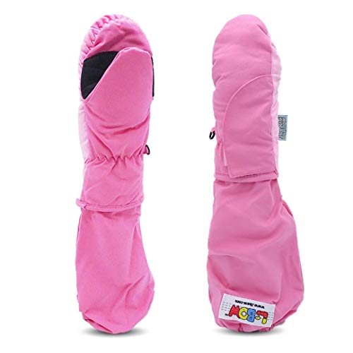 L-Bow Kinder-Fäustlinge + super weicher einfacher Einstieg für Kinder-Fäustlinge + wasserdichtes Design + kaltes Wetter 3M Thinsulate Material + Winter-Handschuhe für Kleinkinder für Schnee (groß von L-Bow