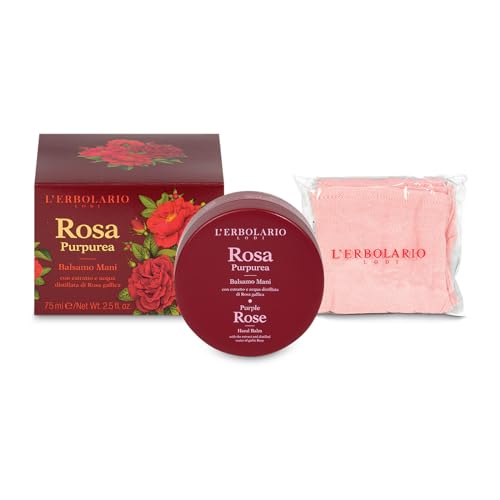 L'Erbolario Rosa Purpurea Handbalsam incl. Baumwollhandschuhe, 75 ml von L'Erbolario