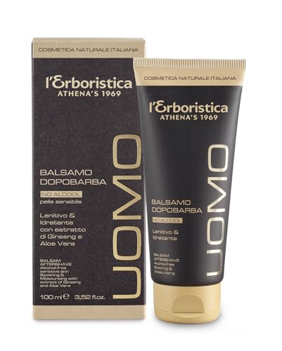L'Erboristica Athena's Aftershave für Herren, beruhigend und feuchtigkeitsspendend, ohne Alkohol für empfindliche Haut, mit Ginseng und Aloe Vera-Extrakt, 100 ml L'Erboristica Athena's Aftershave für Herren, beruhigend und feuchtigkeitsspendend, ohne Alkohol für empfindliche Haut, mit Ginseng und Aloe Vera-Extrakt, 100 ml von L'Erboristica di Athena's dal 1969