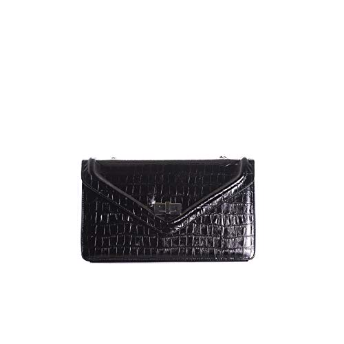 L’Intervalle Damen Amandine Stofftasche, Black Croco von L’Intervalle