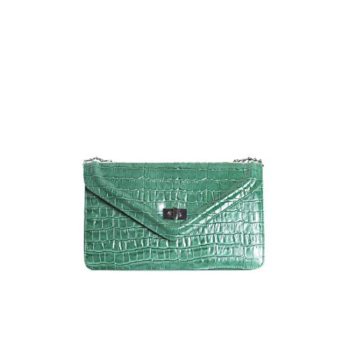 L’Intervalle Damen Amandine Stofftasche, Green Croco, Mediano von L’Intervalle