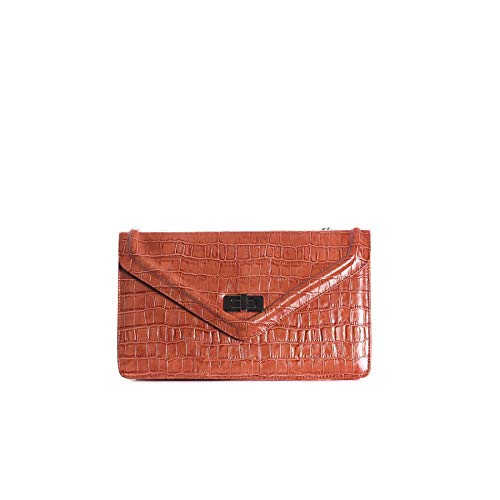 L’Intervalle Damen Amandine Stofftasche, Orange Croco von L’Intervalle