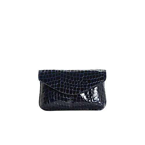 L’Intervalle Damen Astrid Stofftasche, Navy Croco, Pequeño von L’Intervalle