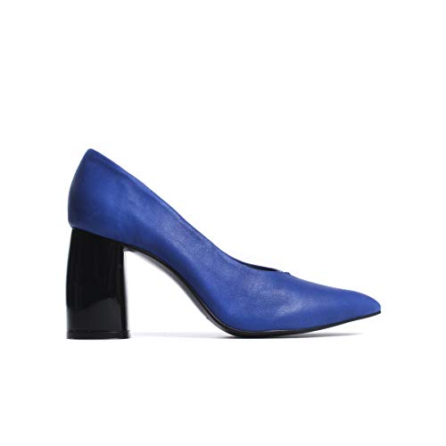 L’Intervalle Damen Adelaide Blue Leather Uniform-Schuh, Azul von L’Intervalle