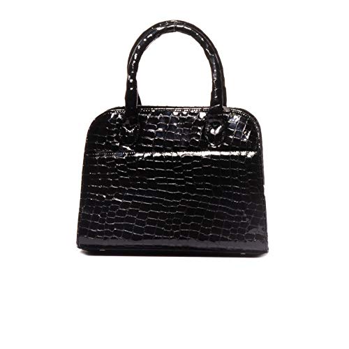 L’Intervalle Damen Dominique Stofftasche, Black Croco, Mediano von L’Intervalle