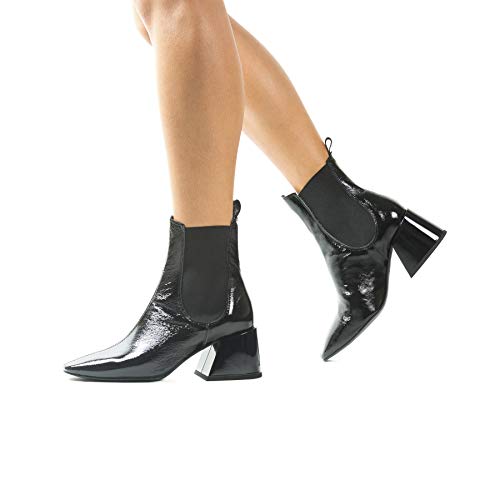 L'Intervalle Damen Fawn Stiefeletten, Schwarz (Black Naplack 001) von L'Intervalle