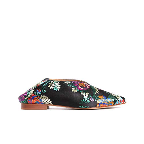 L’Intervalle Damen Felina Black Fabric Hausschuh, Negro von L’Intervalle