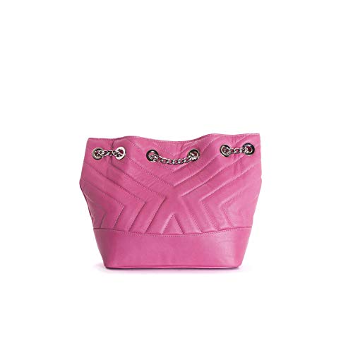 L’Intervalle Damen Ginette Stofftasche, Fuchsia Leather, Grande von L’Intervalle