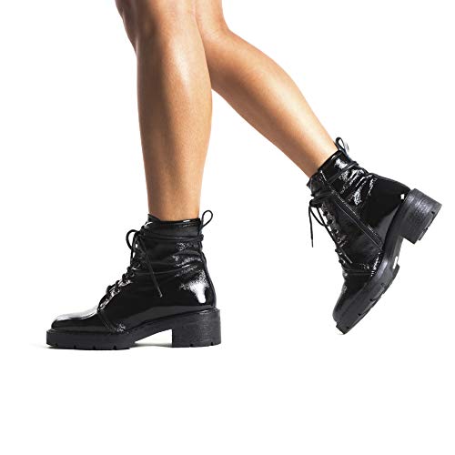 L'Intervalle Damen SIBBLE Combat Boots, Schwarz (Black Naplack 0022) von L'Intervalle