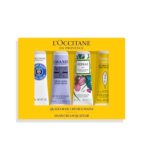 L'OCCITANE Handcreme Quattro, Handcreme für trockene und strapazierte Haut, Bio-Sheabutter, 4-teiliges Handpflegeset von L'OCCITANE