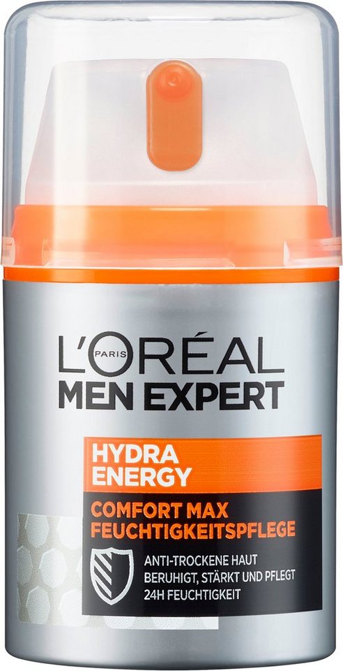 L'ORÉAL PARIS MEN EXPERT Feuchtigkeitscreme Hydra Energy Comfort Max, Feuchtigkeitspflege für sensible Haut, zieht schnell ein von L'ORÉAL PARIS MEN EXPERT