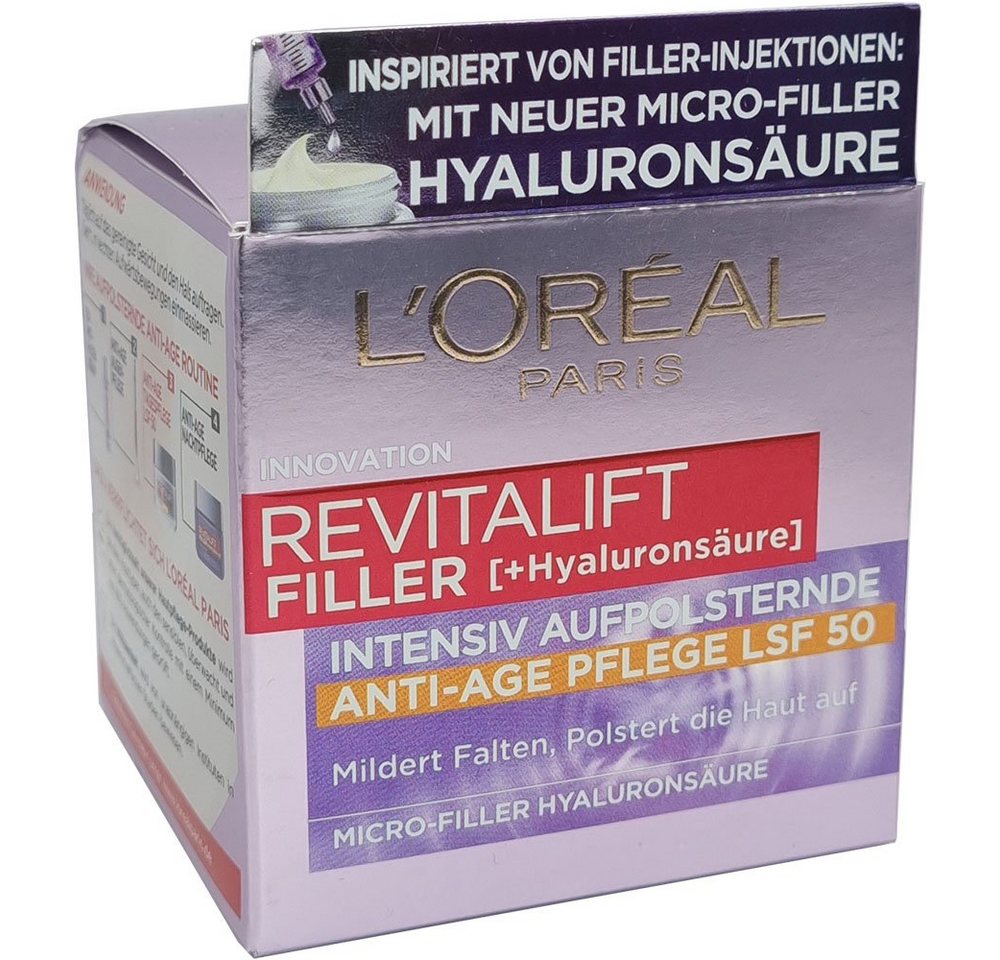 L'ORÉAL PARIS Anti-Aging-Creme Revitalift Filler + Hyaluronsäure Aufpolsternde Anit-Age Pflege LSF 50 50ml L'ORÉAL PARIS Anti-Aging-Creme Revitalift Filler + Hyaluronsäure Aufpolsternde Anit-Age Pflege LSF 50 50ml von L'ORÉAL PARIS