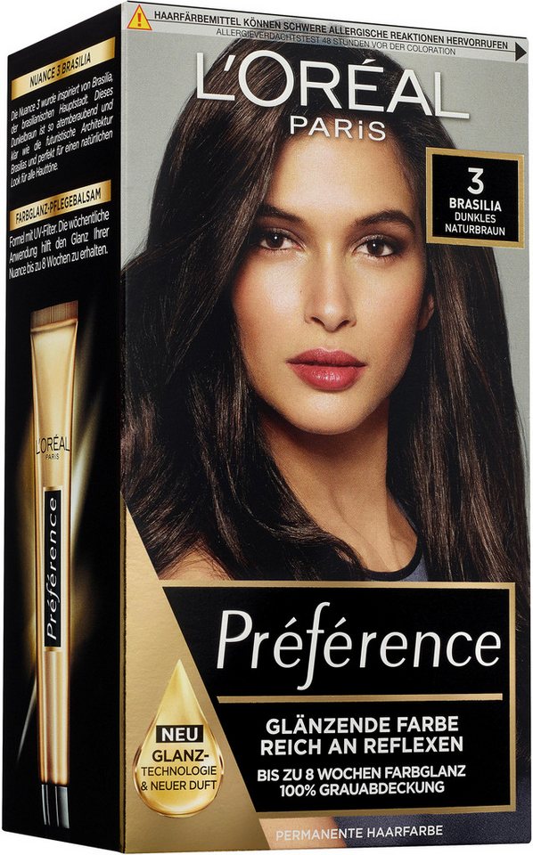 L'ORÉAL PARIS Coloration Préférence, Packung, 3-tlg., mit pflegender Formel von L'ORÉAL PARIS