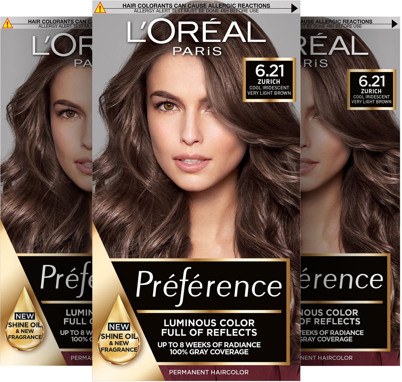 L'ORÉAL PARIS Coloration Préférence, Packung, 3-tlg., mit pflegender Formel von L'ORÉAL PARIS